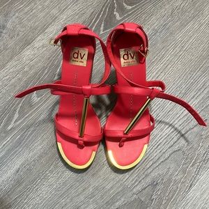 Dolce Vita Gold Bar Wedge Heels